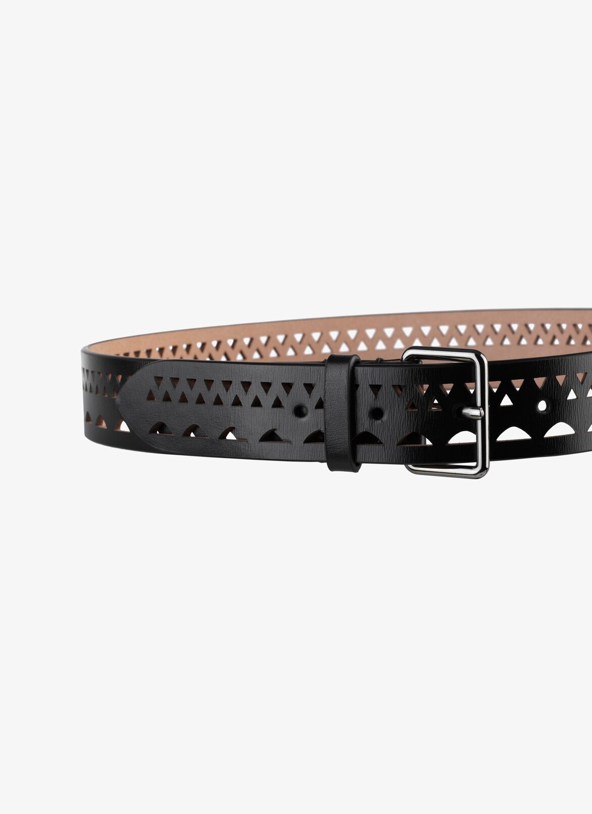 Thin Belt in vienne wave lux calfskin ALAÏA BLACK THIN BELT IN VIENNE WAVE LUX CALFSKIN